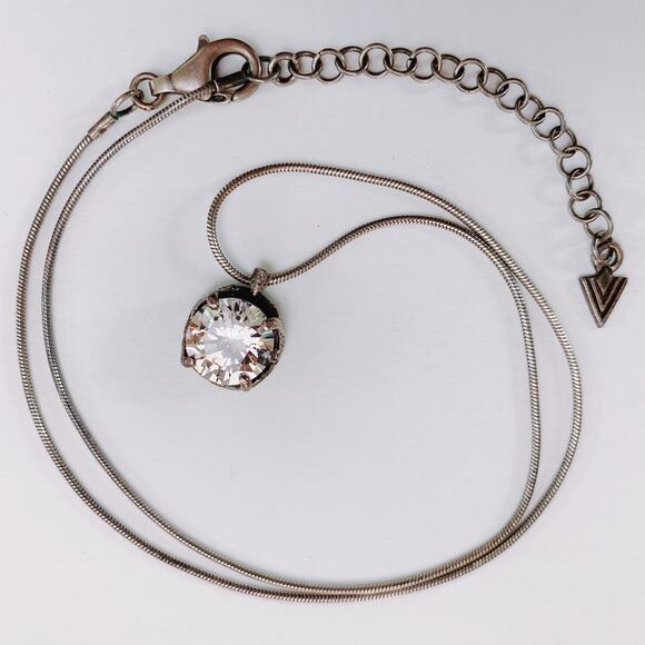 Silpada N1969 Sterling Silver Necklace CZ Pendant Modern Snake Chain Jewelry - Picture 2 of 16